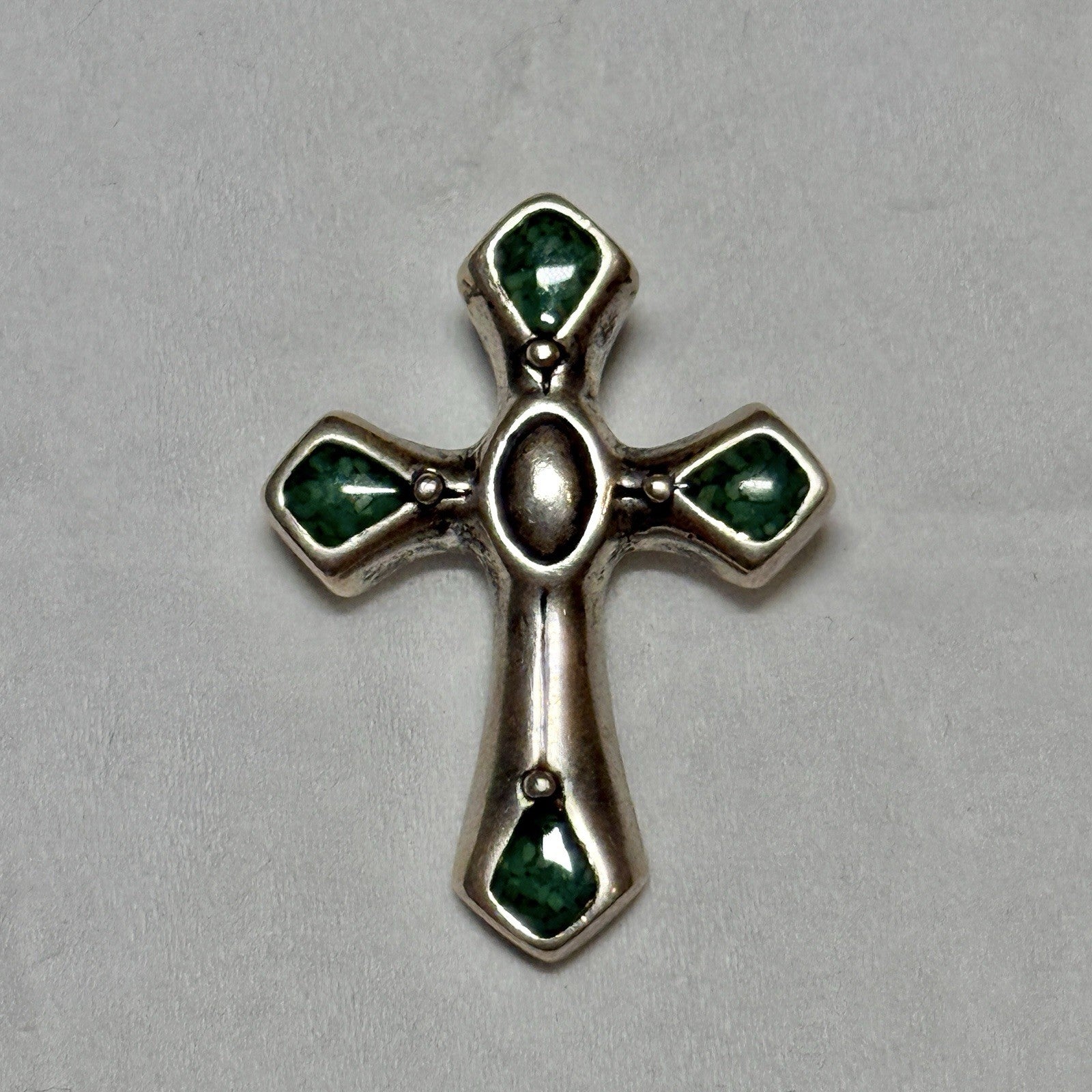 Carolyn Pollack Sterling Silver 925 Turquoise Cross Pendant