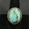 Native Large Turquoise Sterling Silver Ring Size 9.5 925
