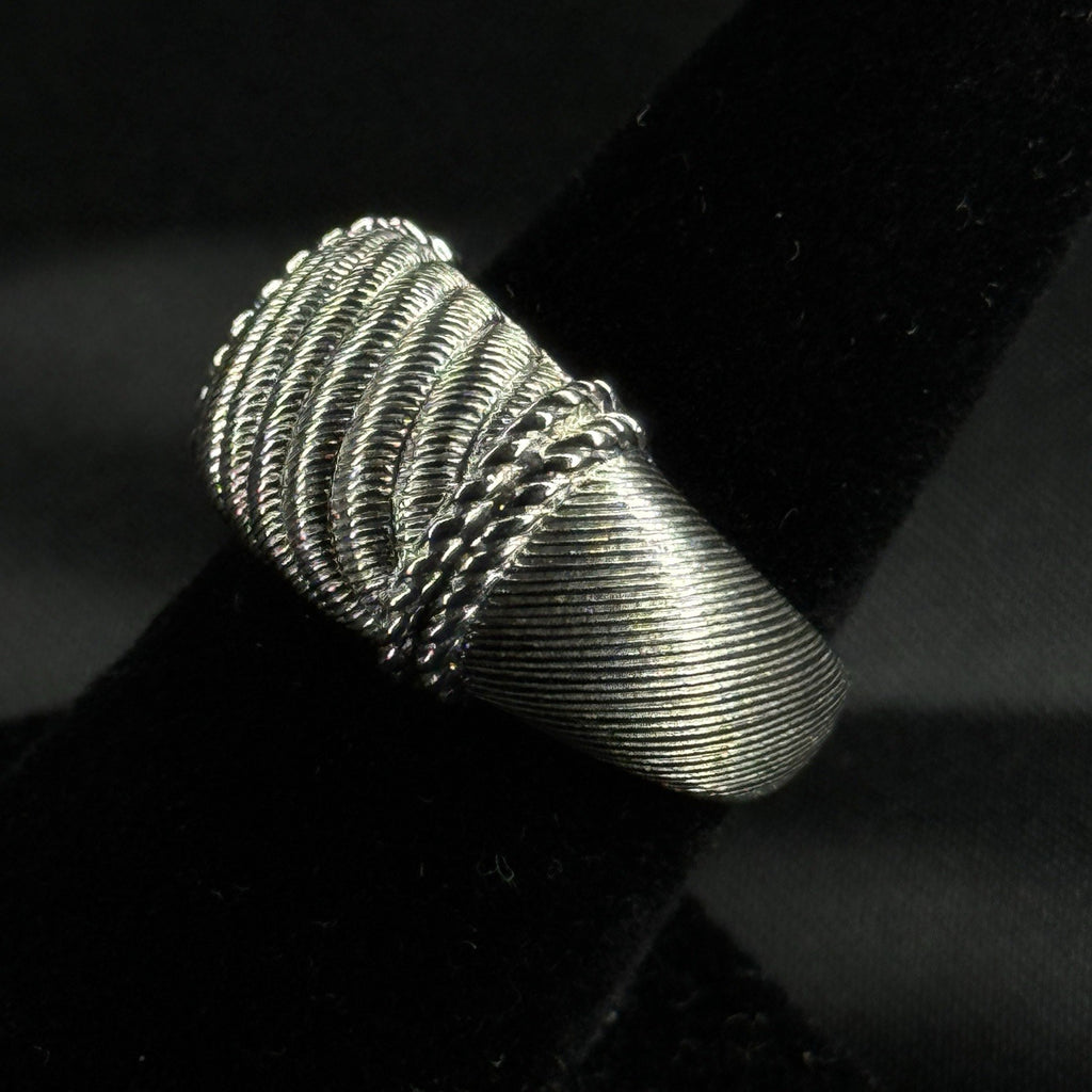 Estate Sterling Silver Ring Textured Rope Judith Ripka Size 7 925