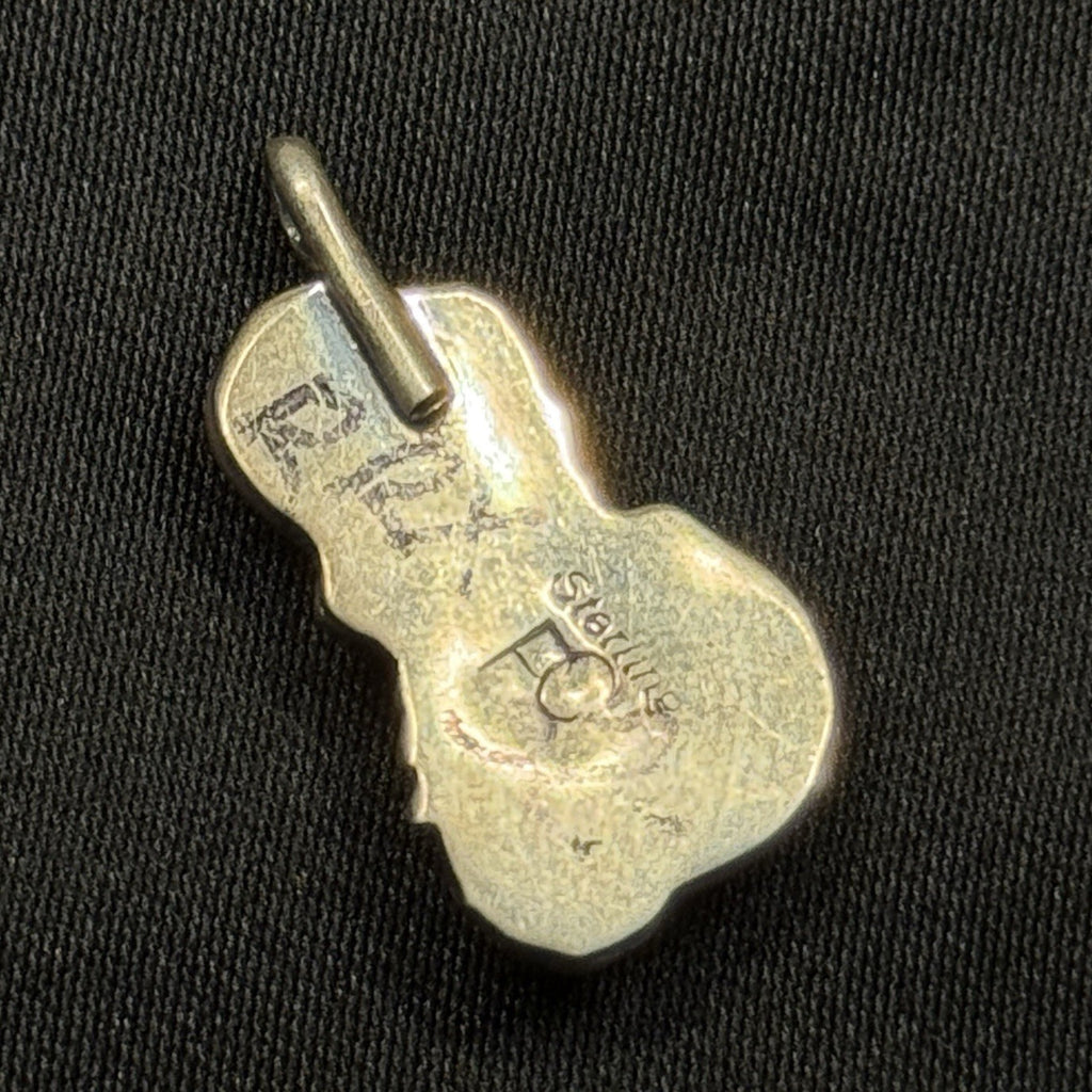 Native American Sterling Silver Pendant Turquoise Coral Signed PC Navajo