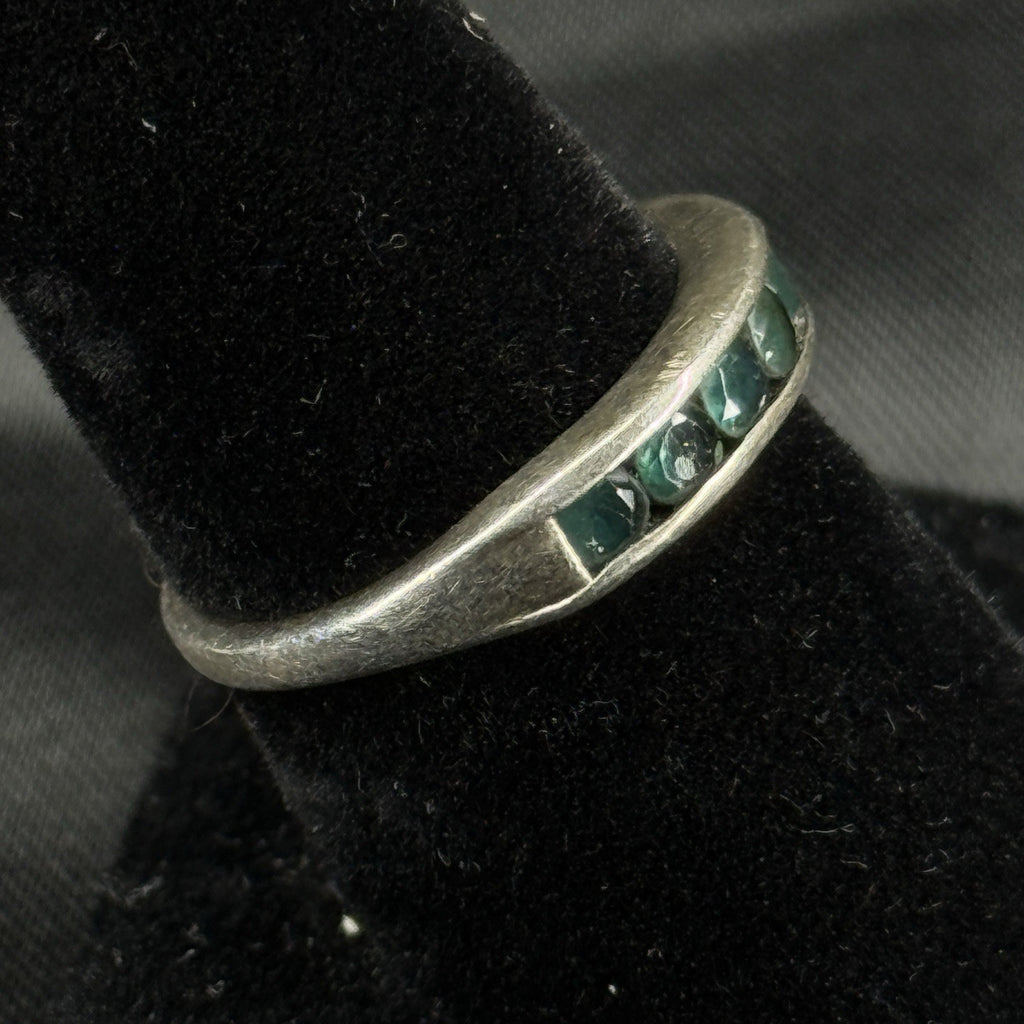 Estate Sterling Silver Ring Blue Stones Djoy Size 7 925
