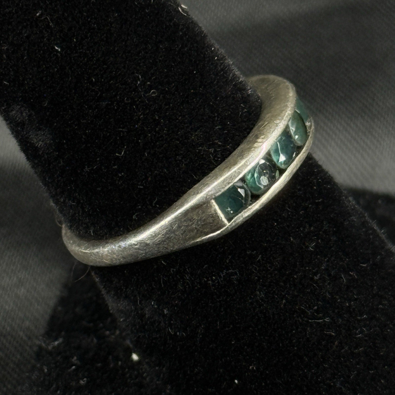 Estate Sterling Silver Ring Blue Stones Djoy Size 7 925