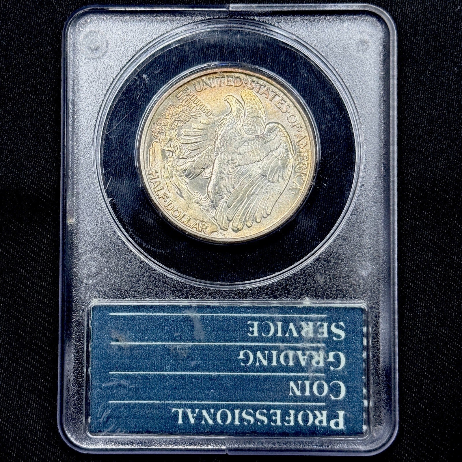 1945 Walking Liberty Half Dollar PCGS MS63 Rattler Old Green Holder Nice Toned
