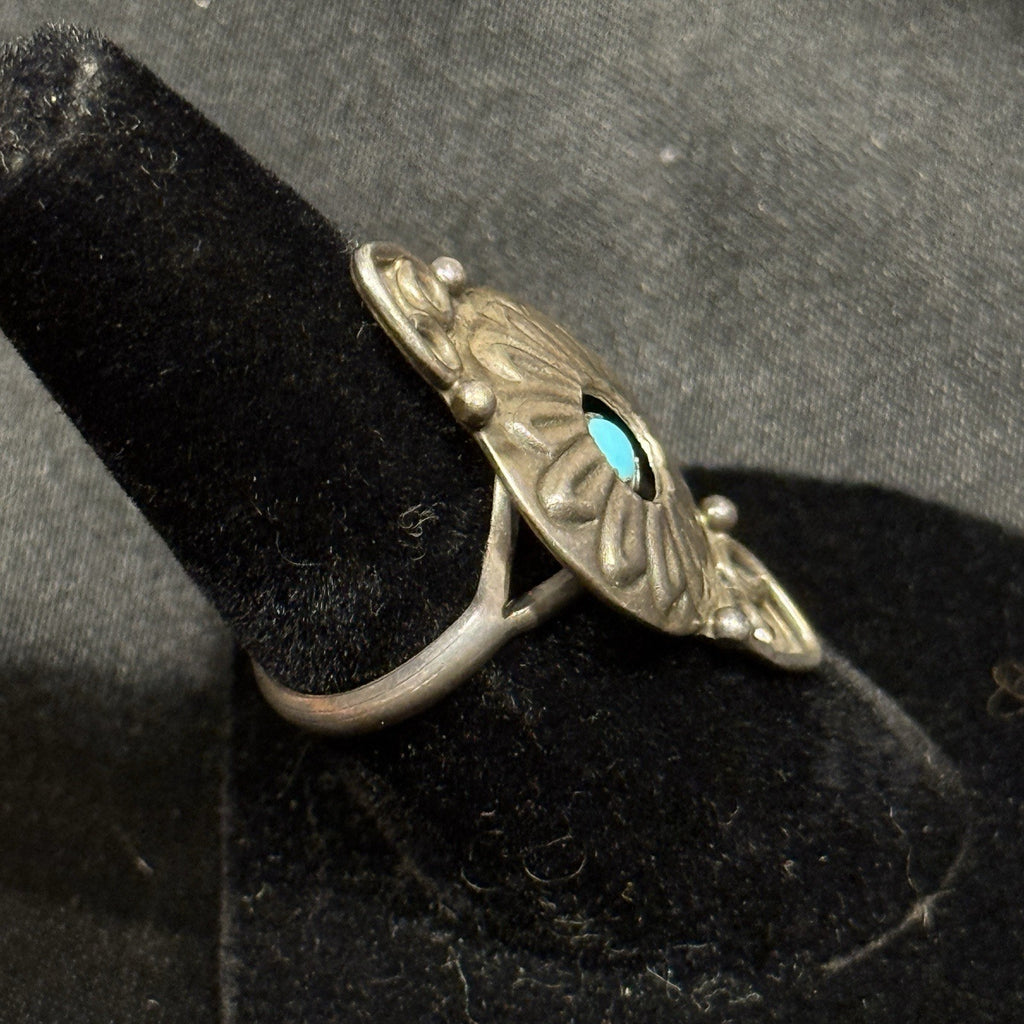 Native American Sterling Silver Ring Turquoise Signed Arlene Soce Sz 6.75 Navajo