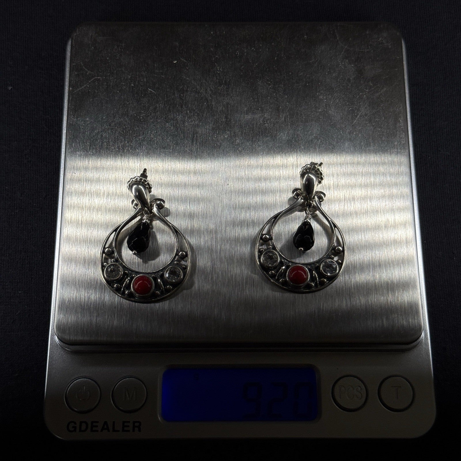 Carolyn Pollack Estate Sterling Silver Earrings Southwest Stud Dangle 925