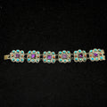 Estate Sterling Silver Matl Style Amethyst Turquoise Coral Bracelet 925 TP-102MX