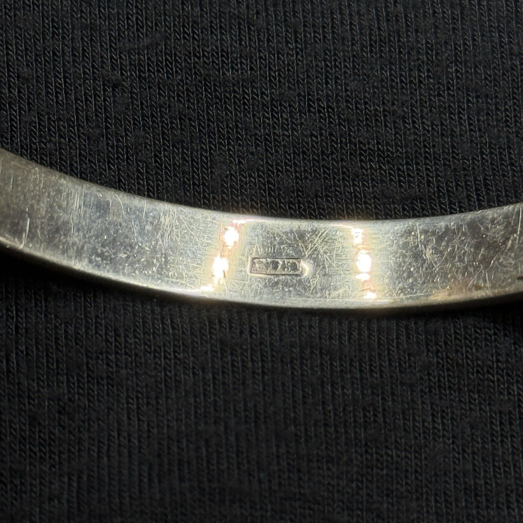 Estate Sterling Silver Ankh Hook Bangle Bracelet Cuff Egypt 925