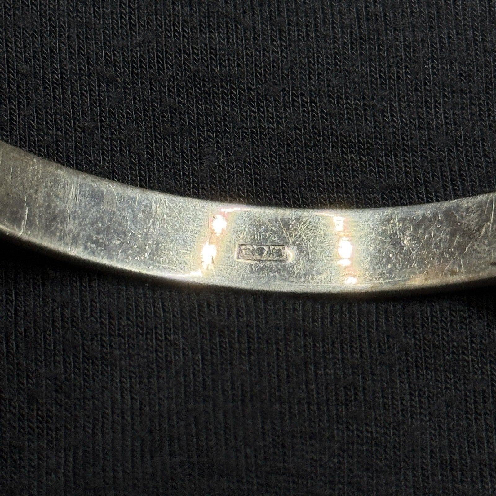 Estate Sterling Silver Ankh Hook Bangle Bracelet Cuff Egypt 925