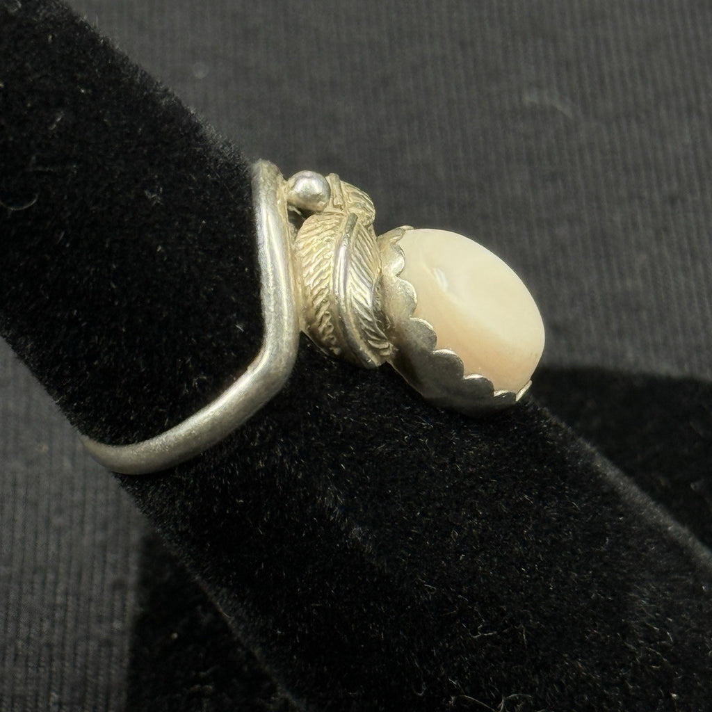 Navajo Native Warmet Agate Oval Sterling Silver Ring Size 5 925