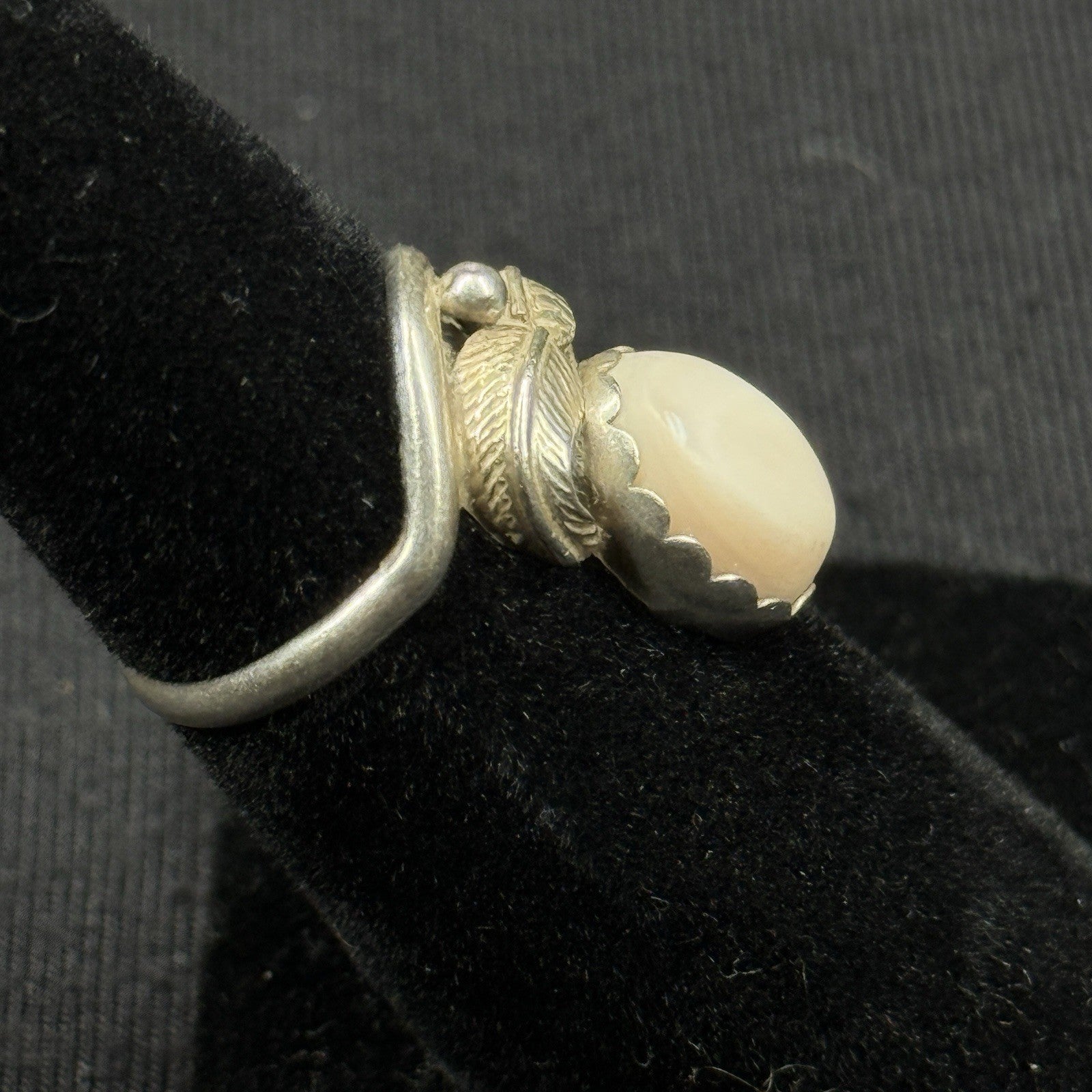 Navajo Native Warmet Agate Oval Sterling Silver Ring Size 5 925