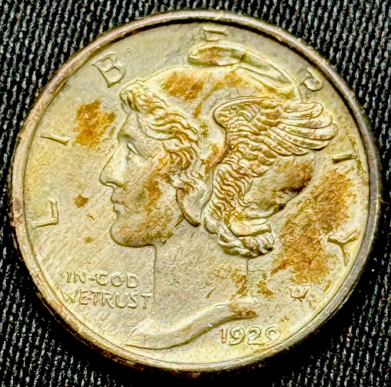1929 Mercury Dime Philadelphia Mint Silver 10C Toned Gem BU Original Color