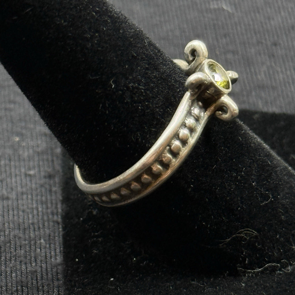 Estate Sterling Silver Pandora Peridot Ring Size 8 925 ALE