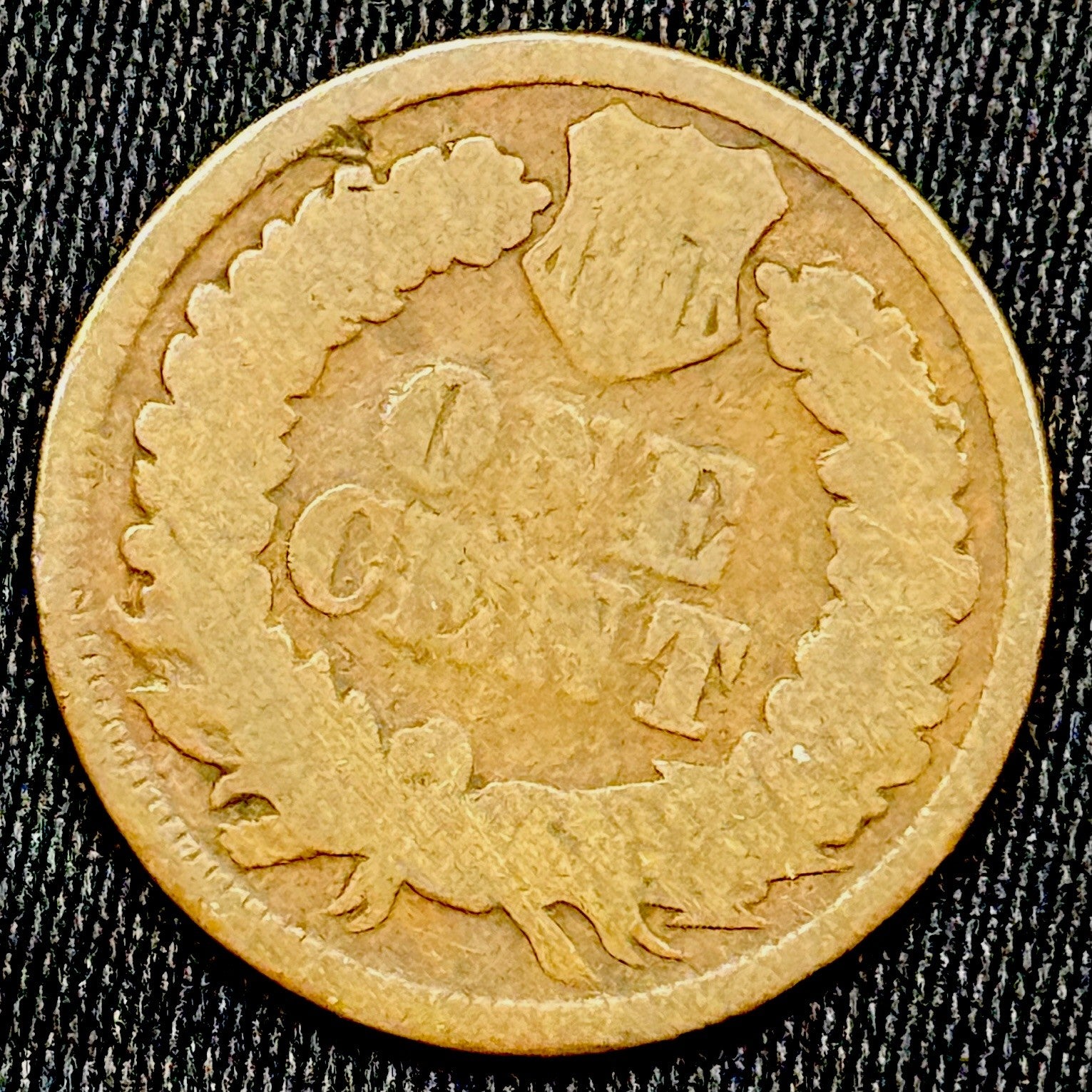1866 Indian Head Cent AG About Good Better Date Classic US Penny Full Date