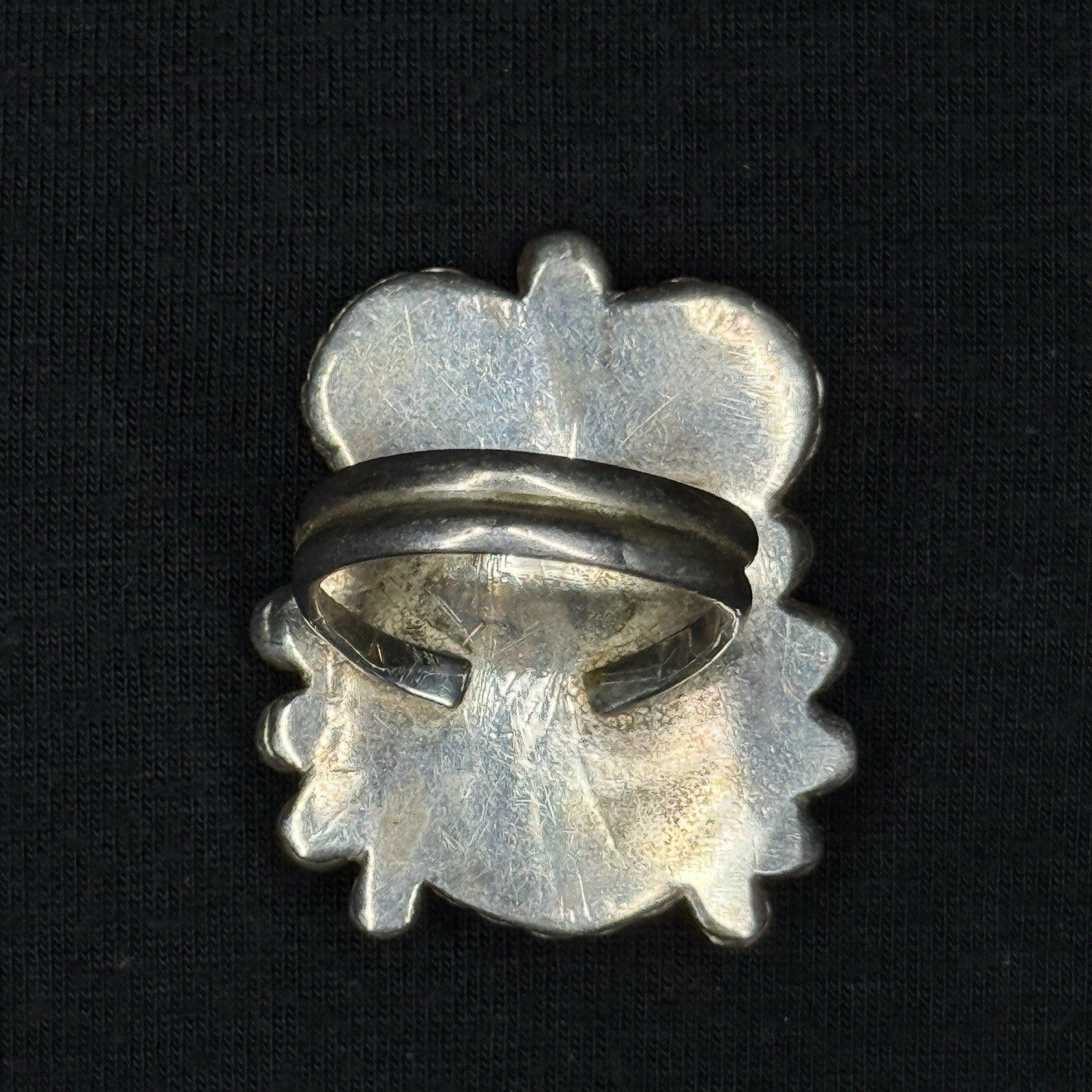 Native Turquoise Coral Large Unique Sterling Silver Ring Size 8 925