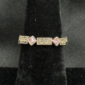 Vintage Avon Sterling Silver Ring Pink Stone CZ 925 Size 5.5 Infinity Band