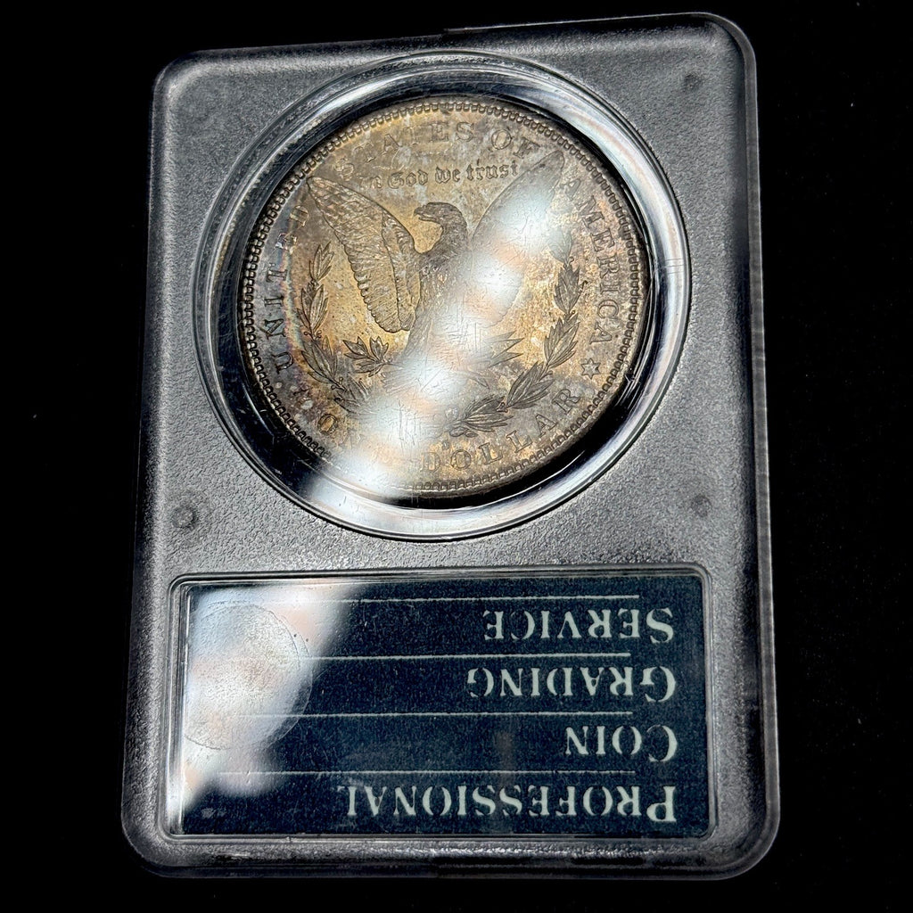 1879-S Morgan Silver Dollar PCGS MS63 Rattler Old Green Holder Reverse Toned