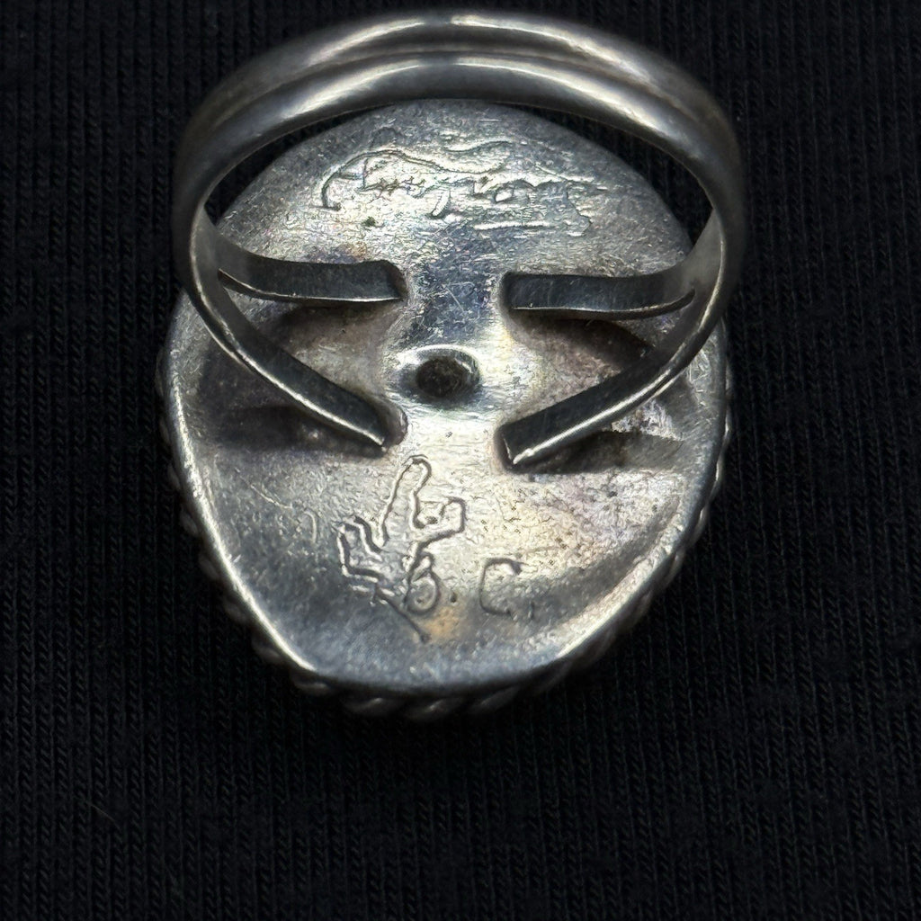 Native Bumble Bee Jasper Intense Orange Sterling Silver Ring Size 8.5 925 BC