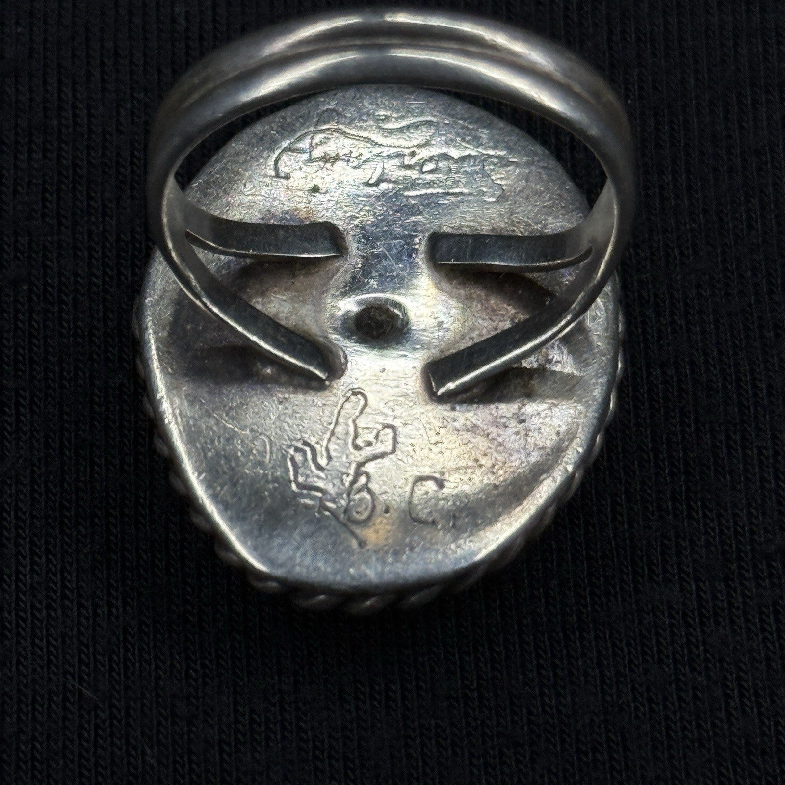 Native Bumble Bee Jasper Intense Orange Sterling Silver Ring Size 8.5 925 BC