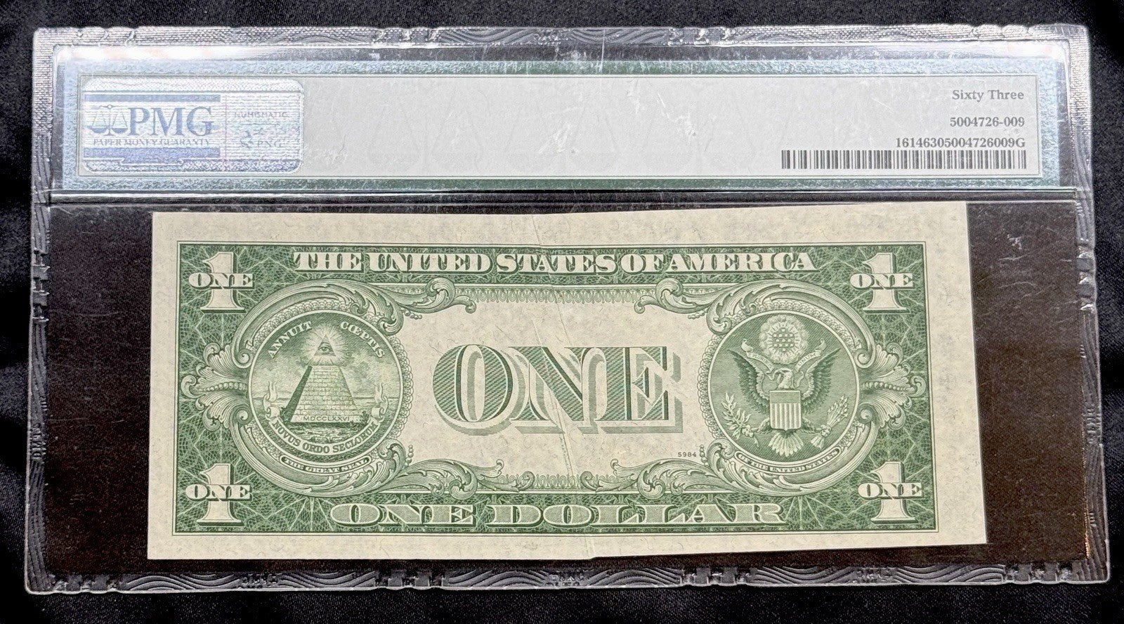 1935E $1 Silver Certificate ERROR Fr 1614 PMG 63 Gutter Fold Choice UNC Note