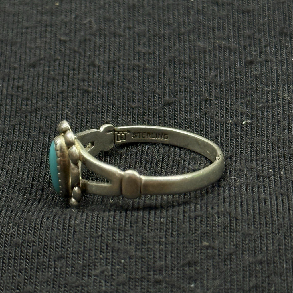 Native Turquoise Sterling Silver Ring Size 6 925 Bell Trading Post Elongated