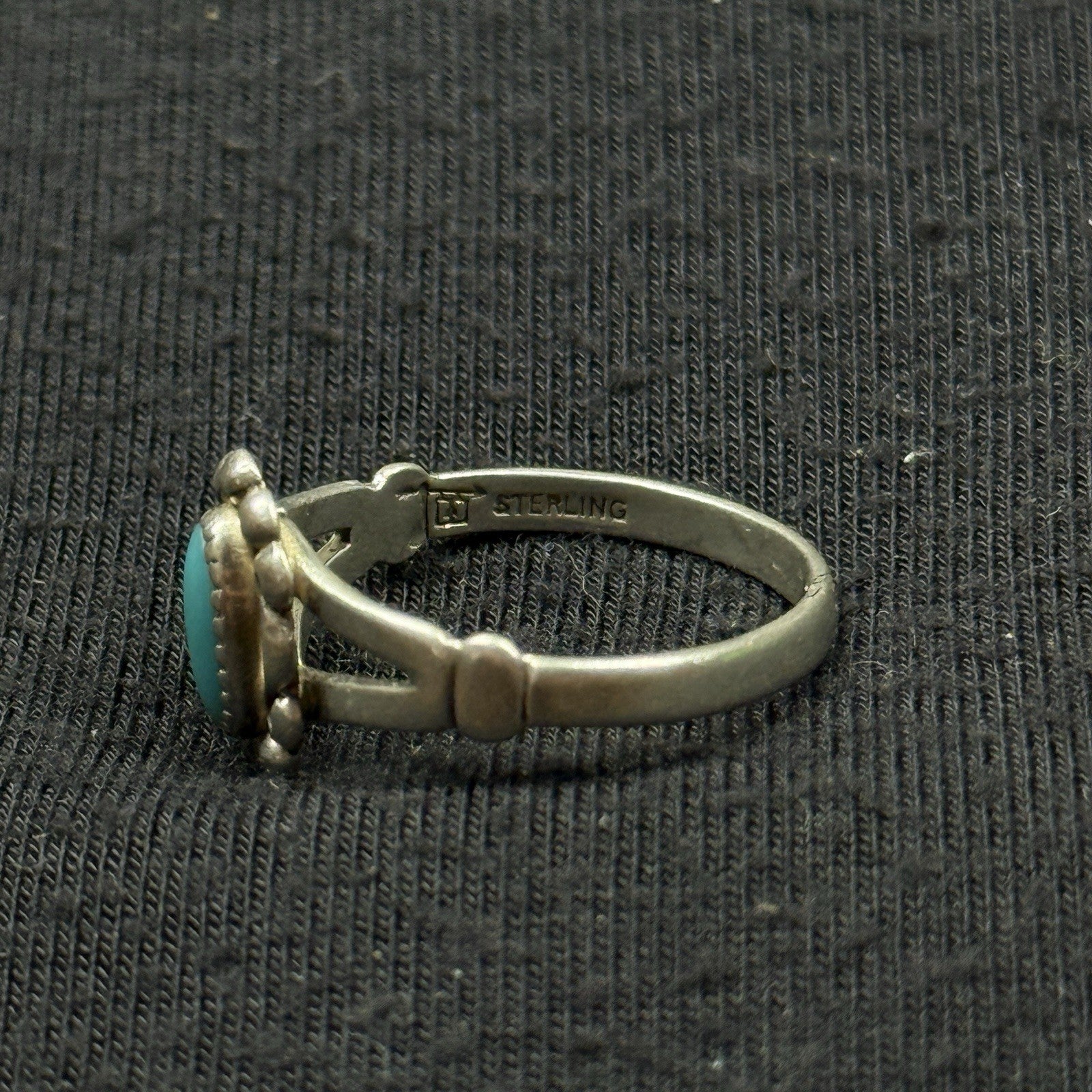 Native Turquoise Sterling Silver Ring Size 6 925 Bell Trading Post Elongated