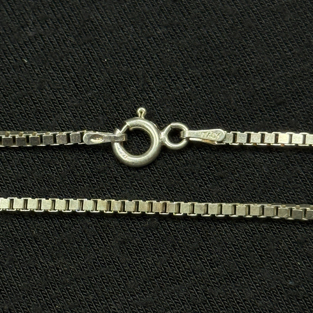 Estate Sterling Silver Box Link Necklace Chain Vintage 925 6.8 Grams 19IN
