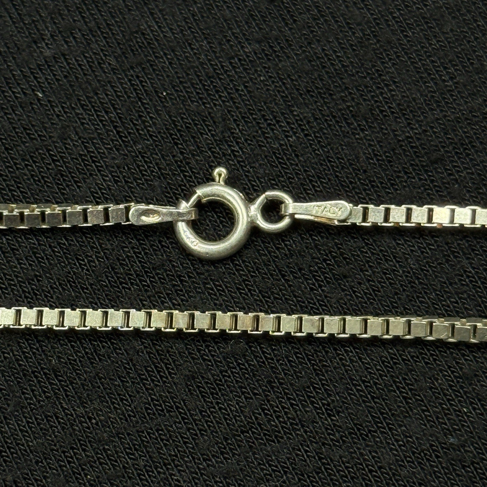 Estate Sterling Silver Box Link Necklace Chain Vintage 925 6.8 Grams 19IN