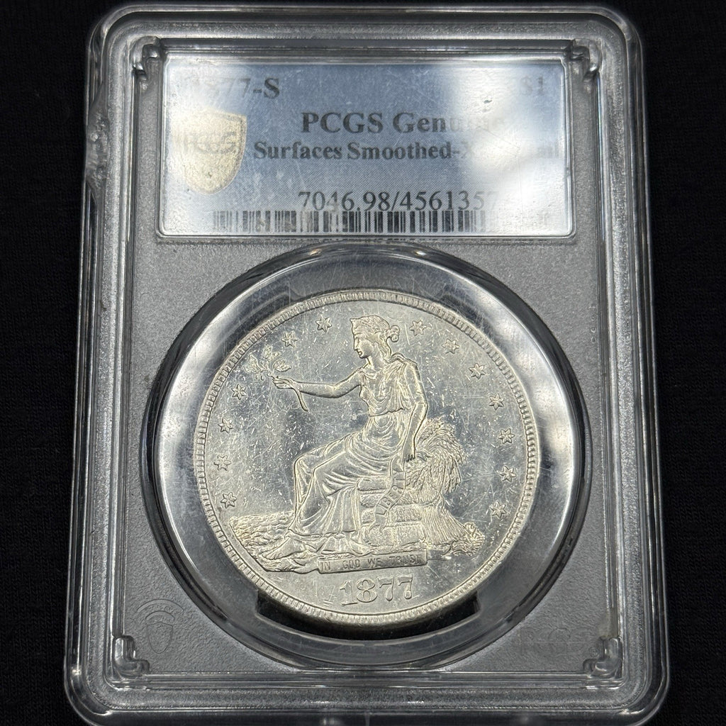 1877-S Trade Dollar $1 PCGS XF Details Gem Eye Appeal Silver Dollar