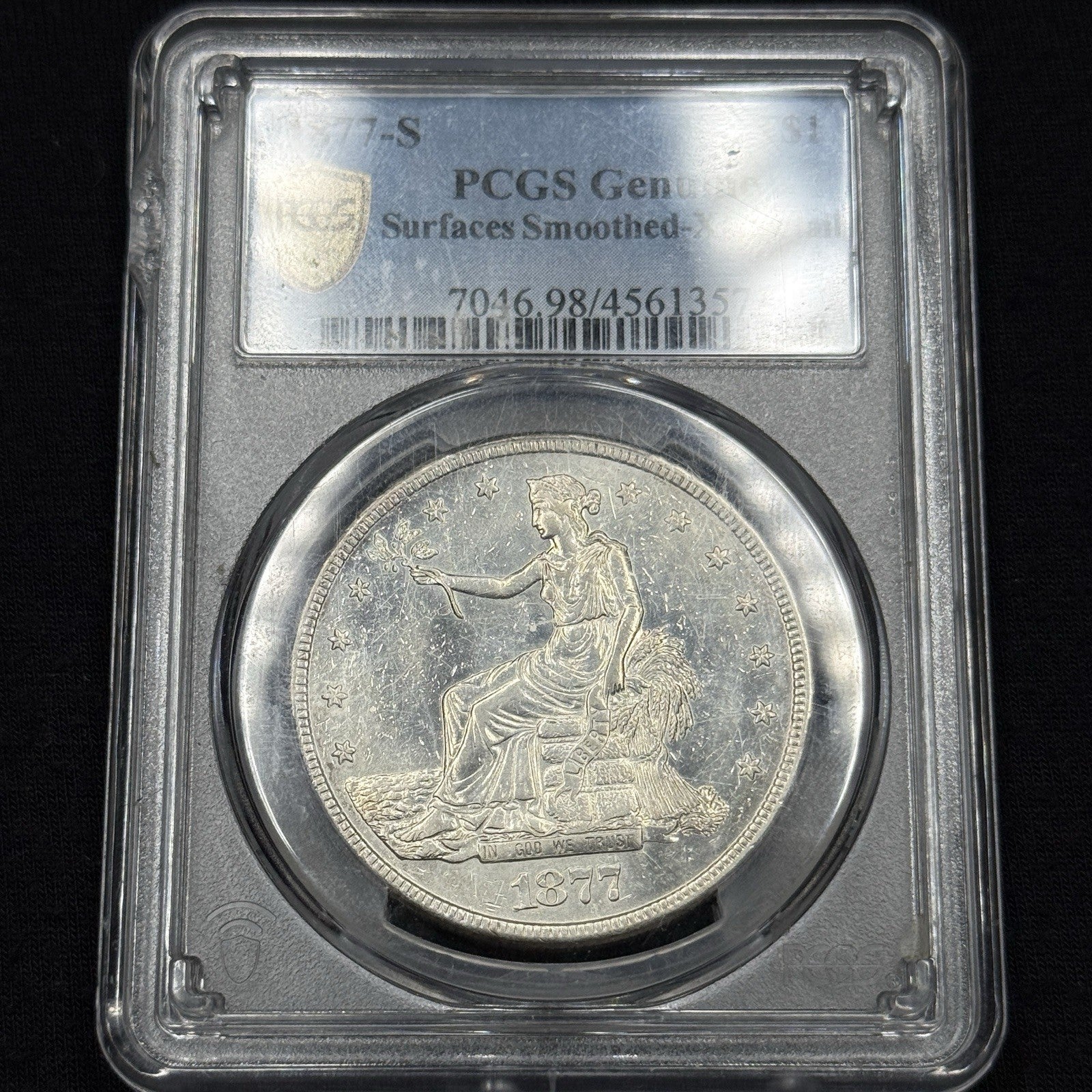 1877-S Trade Dollar $1 PCGS XF Details Gem Eye Appeal Silver Dollar