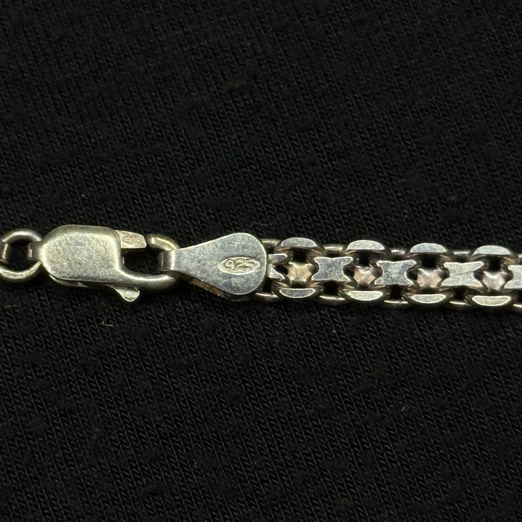 Estate Sterling Silver Bismarck Chino Necklace Chain Vintage 925 16.7 Grams 17IN