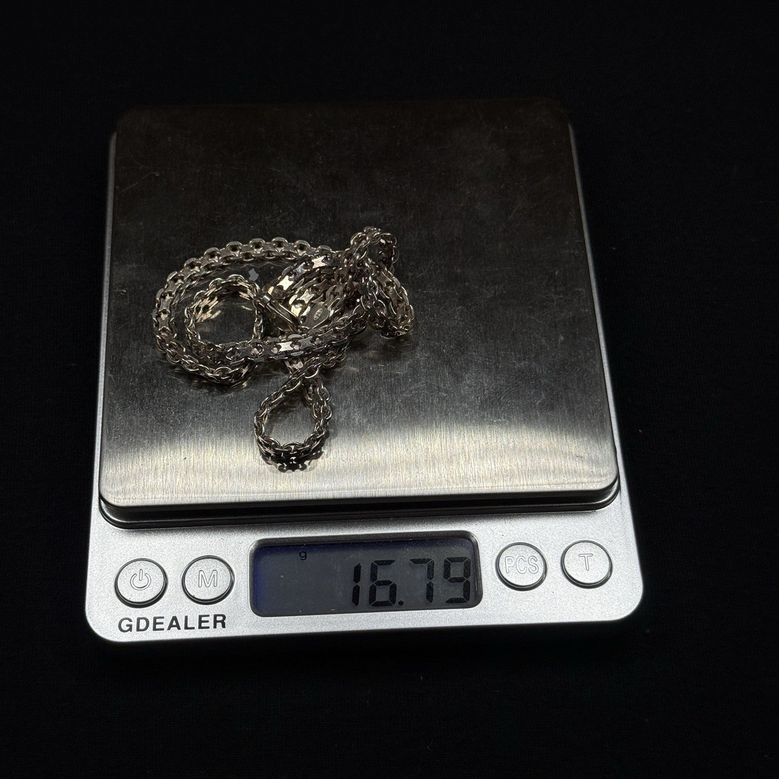 Estate Sterling Silver Bismarck Chino Necklace Chain Vintage 925 16.7 Grams 17IN