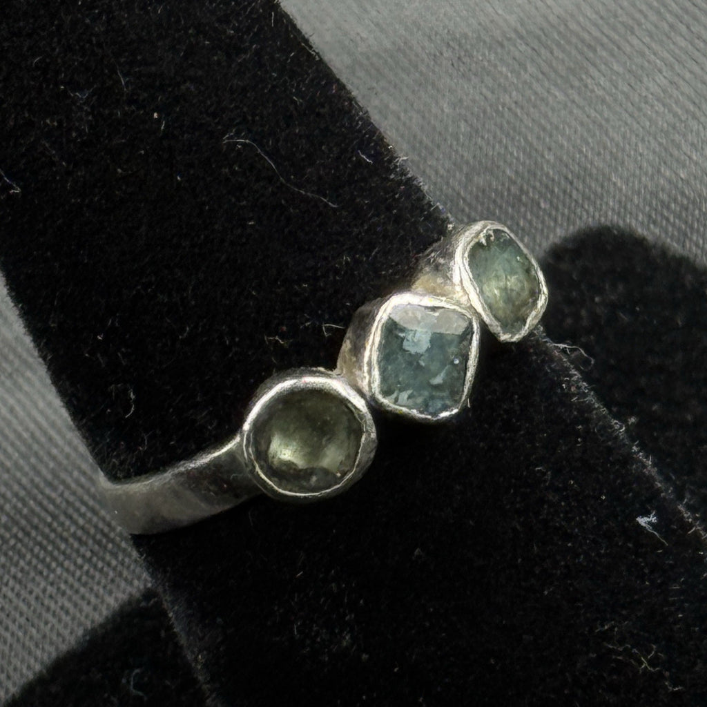 Estate Sterling Silver Ring Djoy Blue Stones Size 7 925