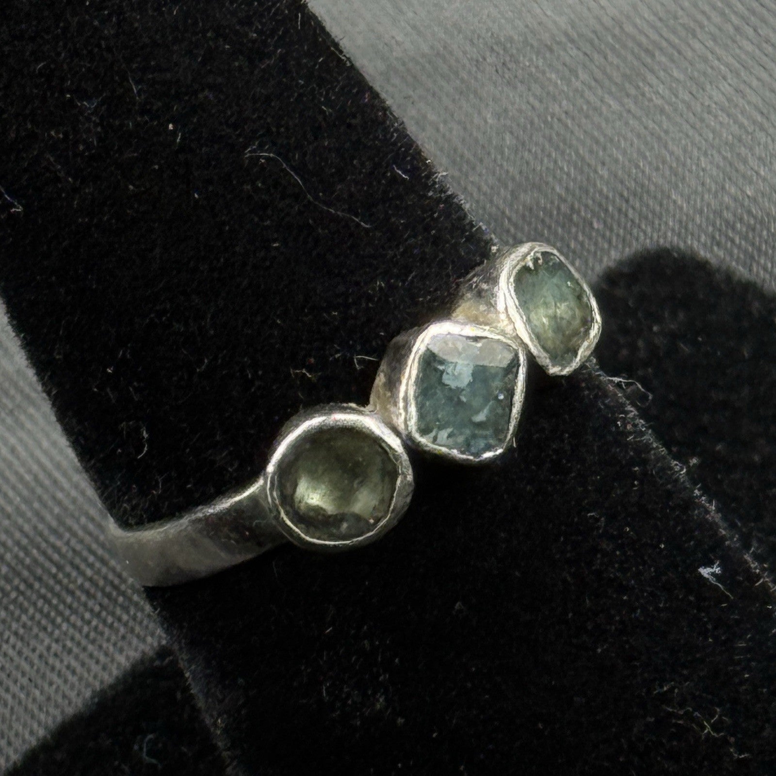 Estate Sterling Silver Ring Djoy Blue Stones Size 7 925