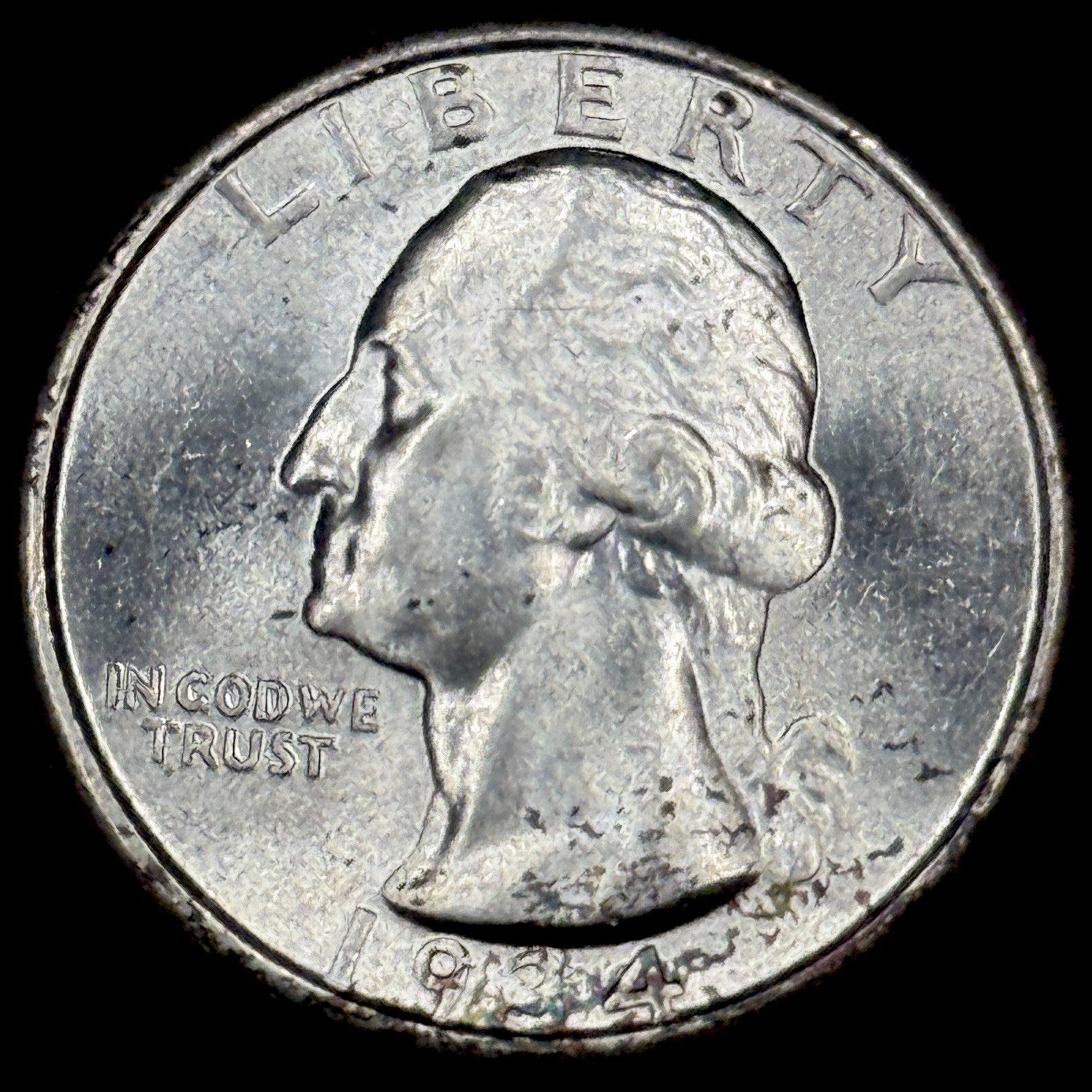 1934 Washington Quarter Silver Uncirculated Medium Motto Original Gem Luster