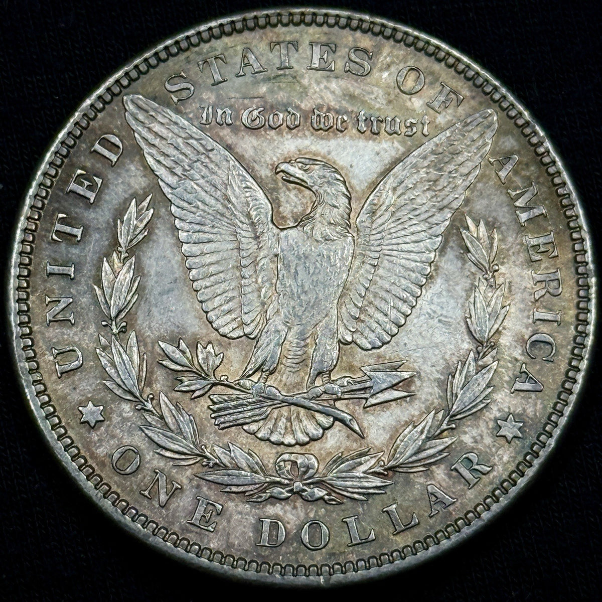 1897 Morgan Silver Dollar Raw About Uncirculated Slider Nice Original Toned