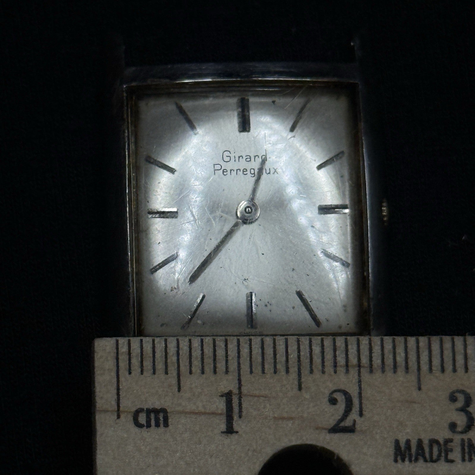 Vintage Girard Perregaux Tank Watch For Parts Repair 17J