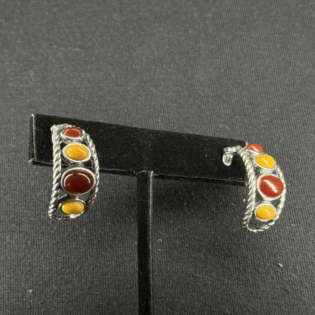 Carolyn Pollack Estate Sterling Silver Earrings Southwest Stud 925