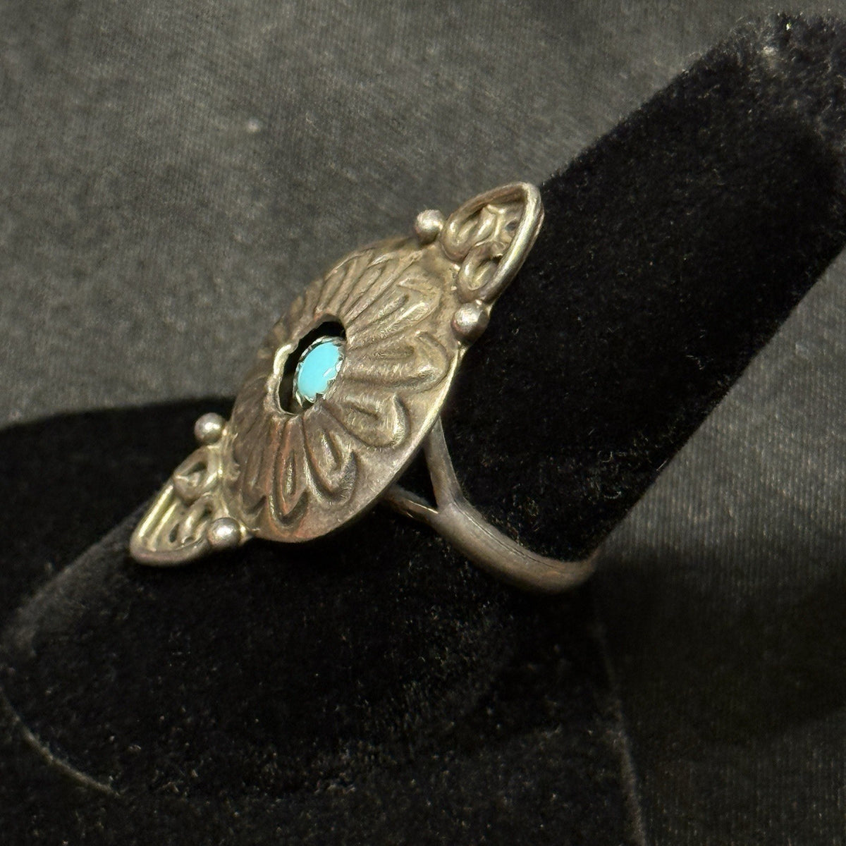 Native American Sterling Silver Ring Turquoise Signed Arlene Soce Sz 6.75 Navajo