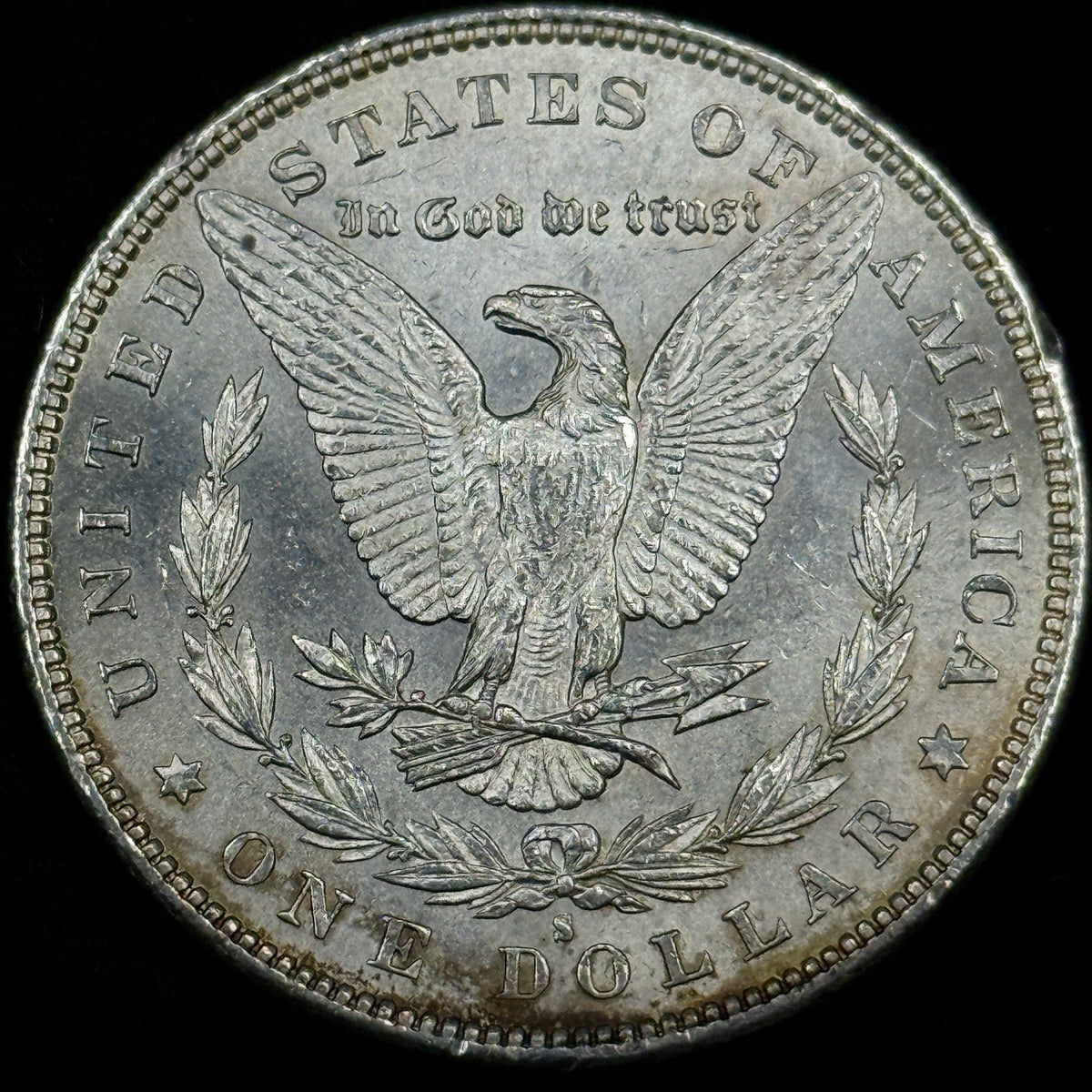 1879-S Morgan Silver Dollar Raw About Uncirculated Slider Nice Original Toned