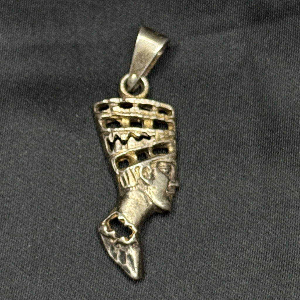 Estate 925 Sterling Silver Nefertiti Egyptian Pendant Mexico