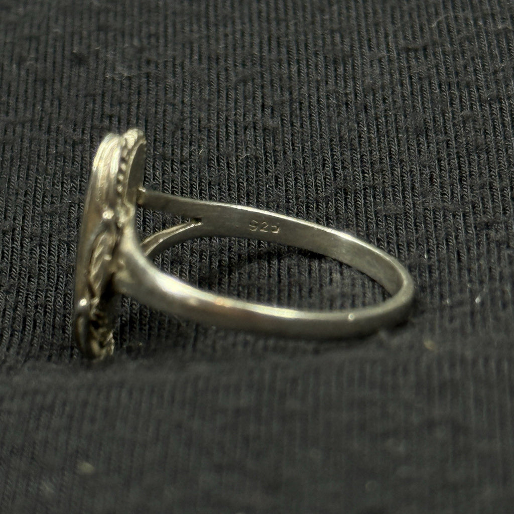 Navajo Native Sterling Silver Ring Black Onyx Size 7.5 925