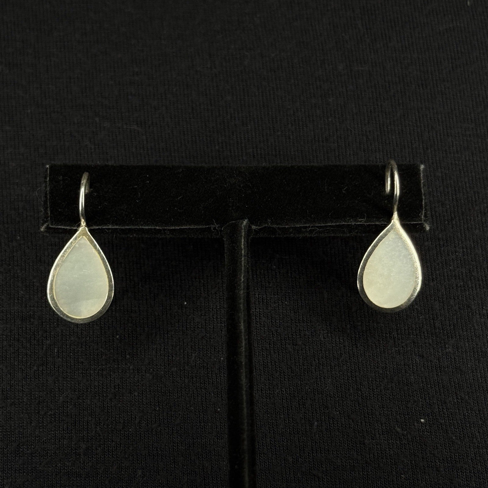 Estate Sterling Silver Earrings Mother Of Pearl Drop 925 Su