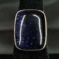 Estate Sterling Silver Ring Blue Sand Stone Size 5 925