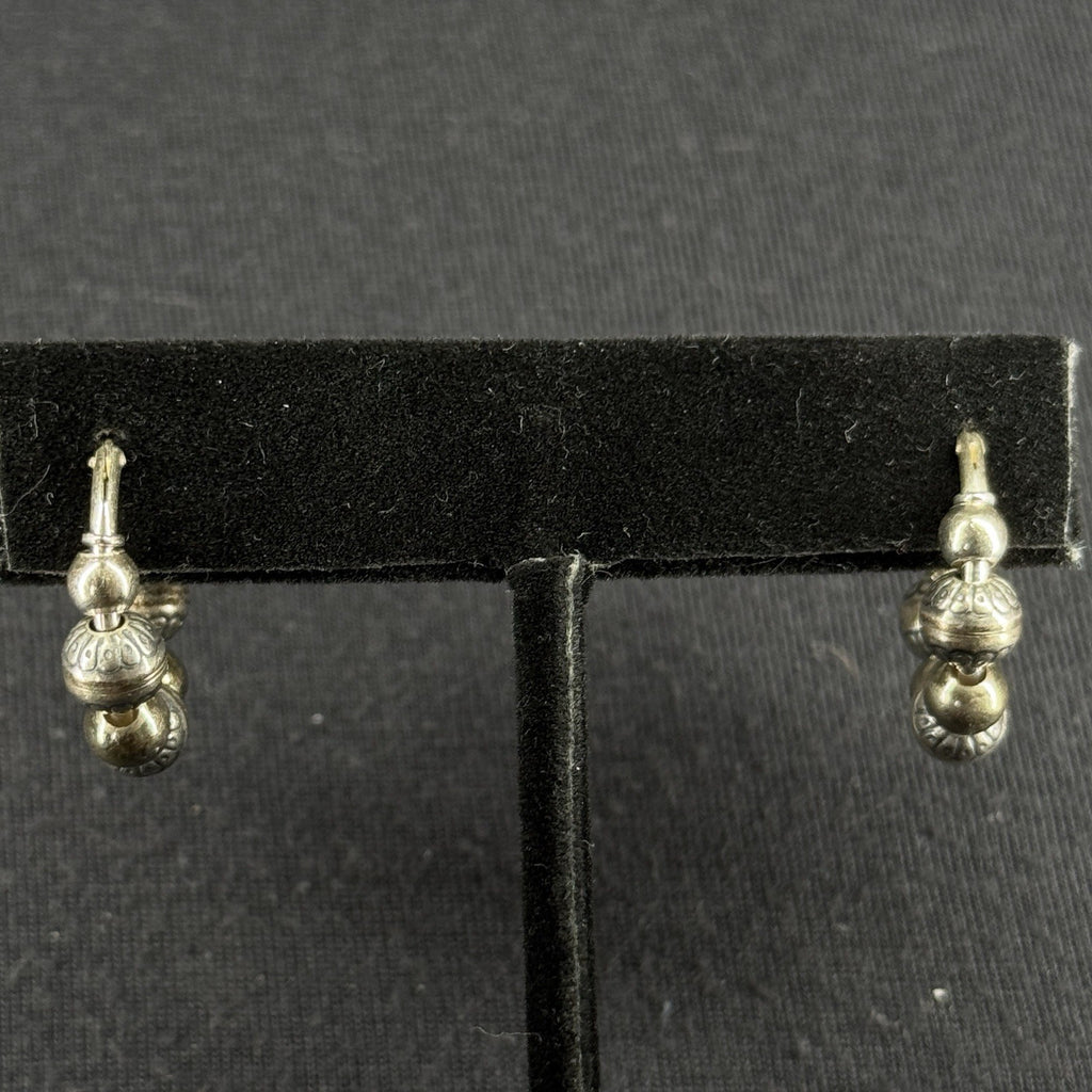 South Western Bead Estate Sterling Silver Earrings Hoop 925