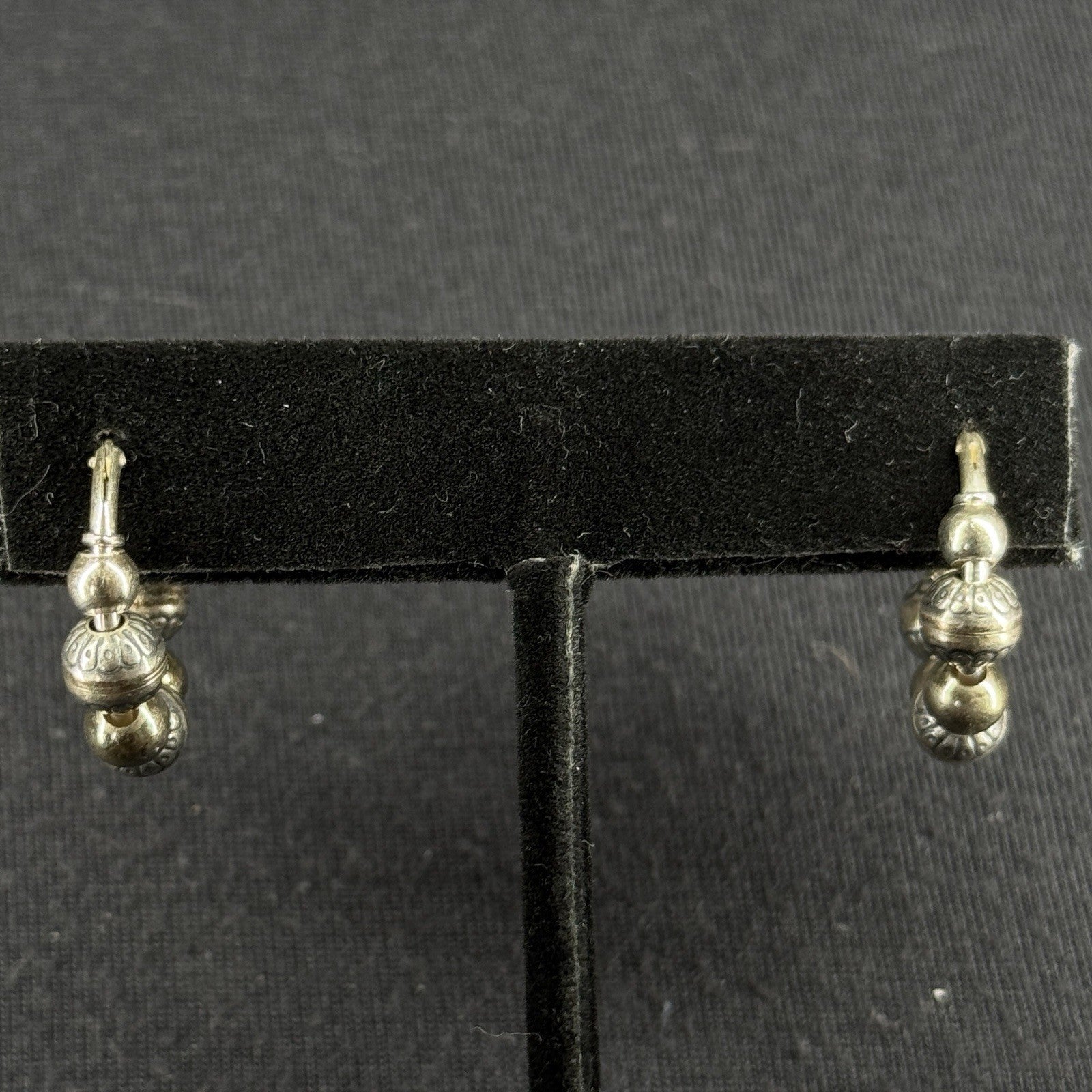 South Western Bead Estate Sterling Silver Earrings Hoop 925