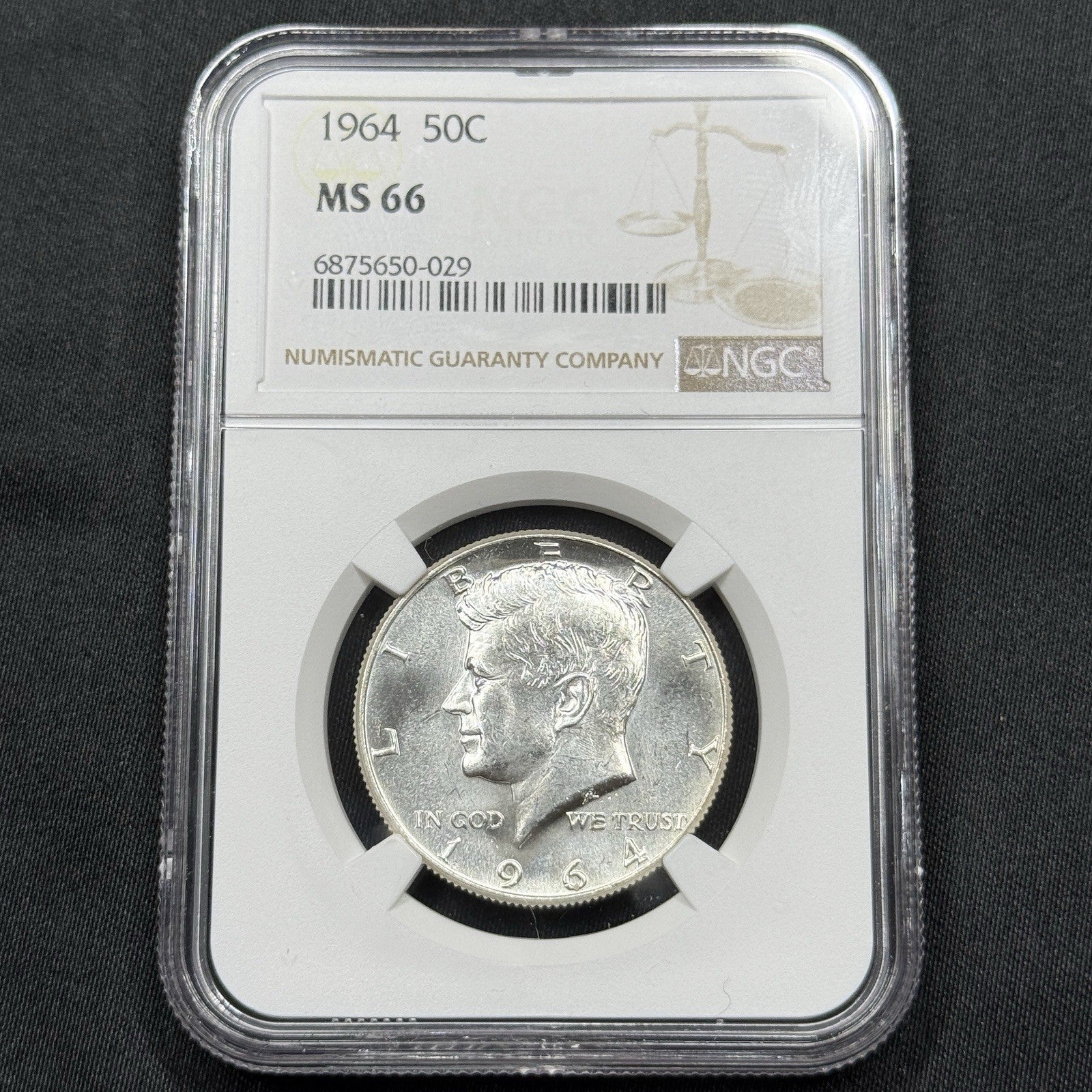 1964 Kennedy Half Dollar NGC MS66 Semi Prooflike Mirror Fields Gem BU