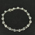 Estate Sterling Silver XO Link CZ Tennis Bracelet  925 7.5IN
