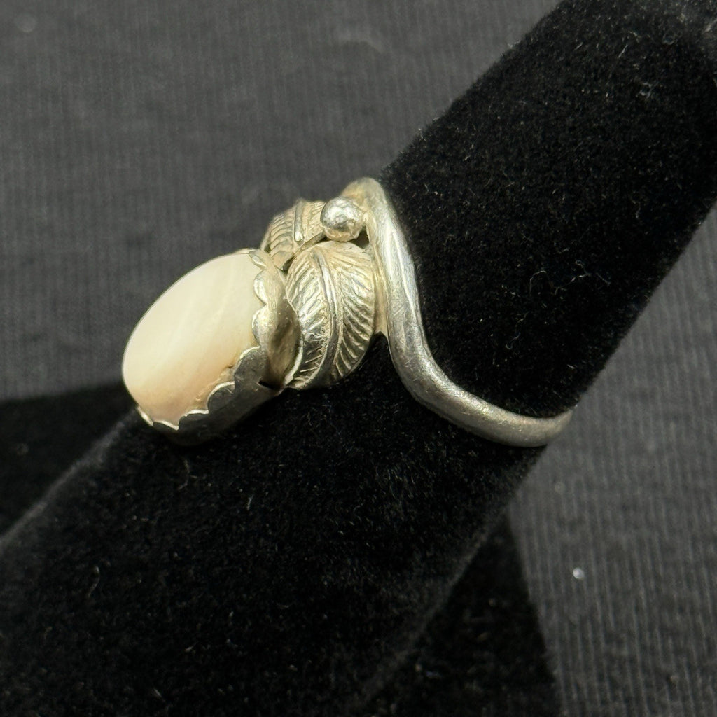 Navajo Native Warmet Agate Oval Sterling Silver Ring Size 5 925