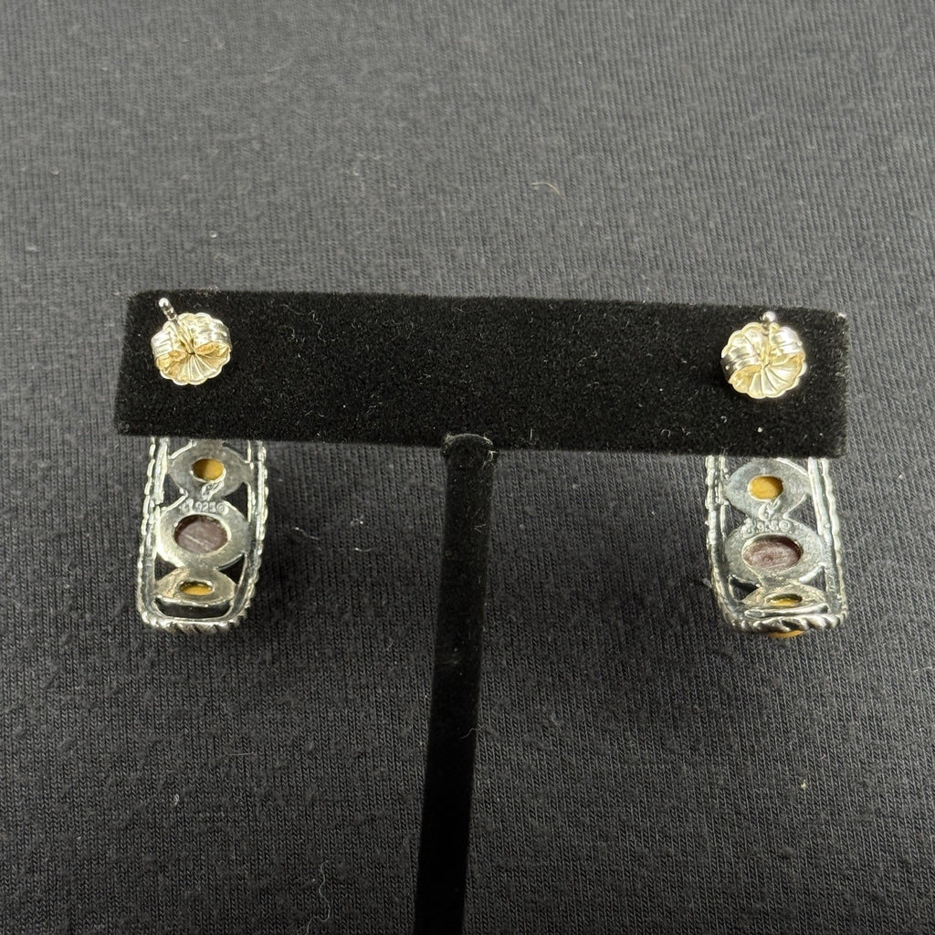 Carolyn Pollack Estate Sterling Silver Earrings Southwest Stud 925