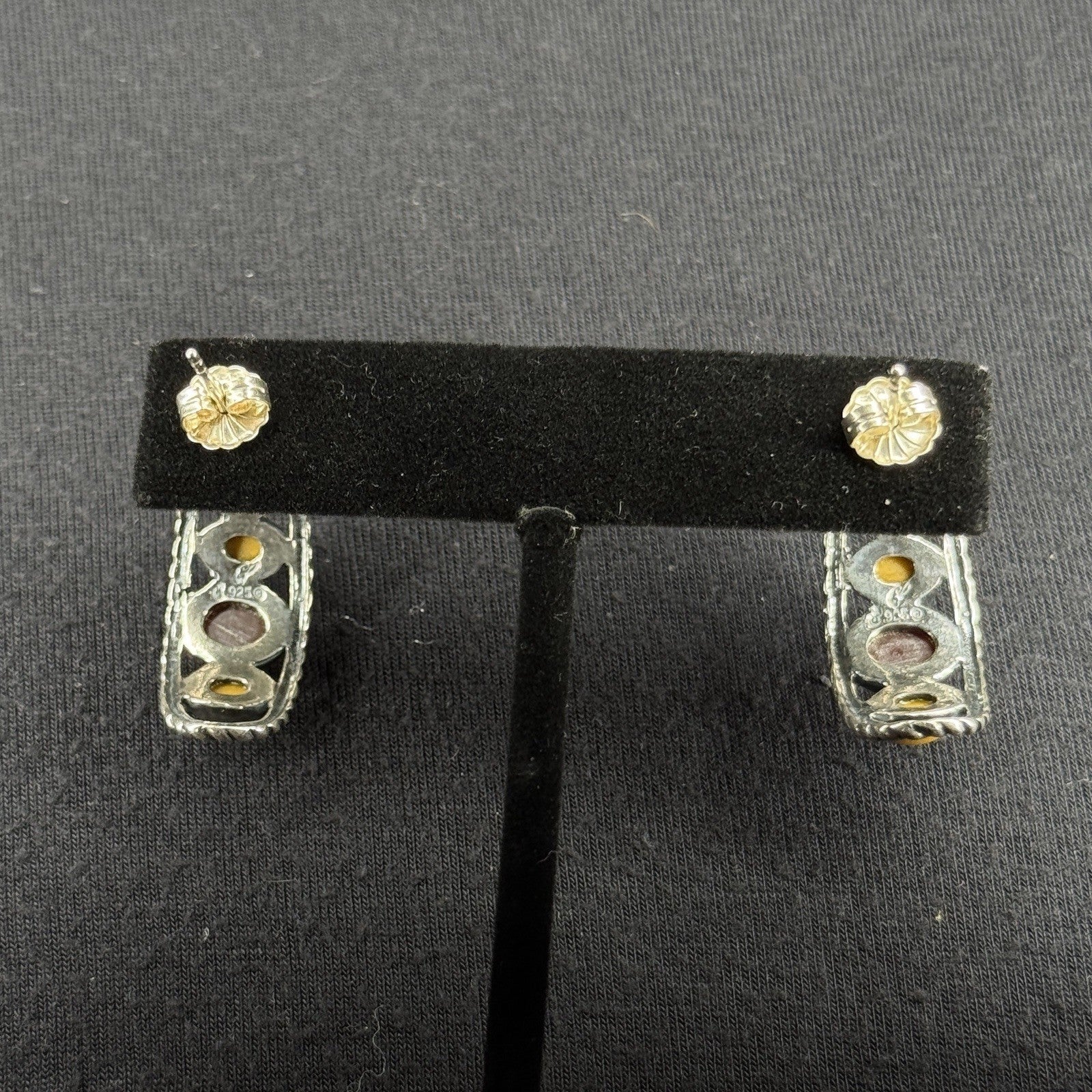 Carolyn Pollack Estate Sterling Silver Earrings Southwest Stud 925